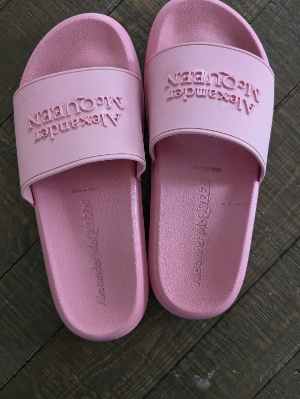 Alexander Mcqueen Pastel Pink Rubber Pool Slides